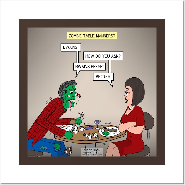 Zombie Table Manners Wall Art by OutToLunch